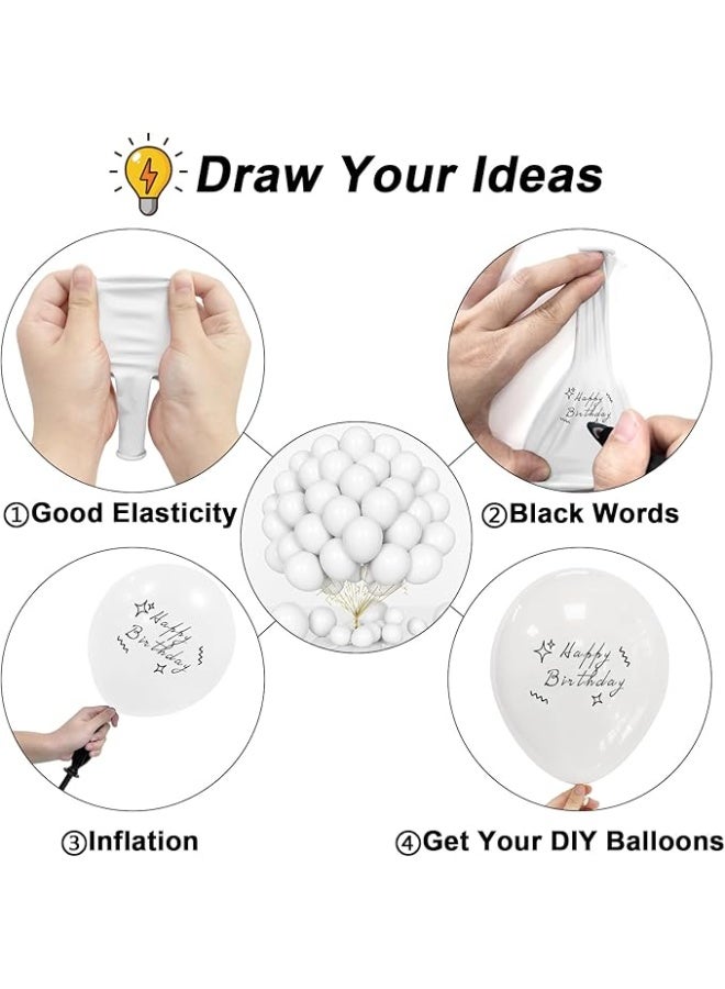Boxwoods 100 Pcs Of Helium Quality Thick White Latex Balloons 12 inch 3.2g For Bridal Shower Graduation Anniversary And Birthday Party Decoration - Image 4